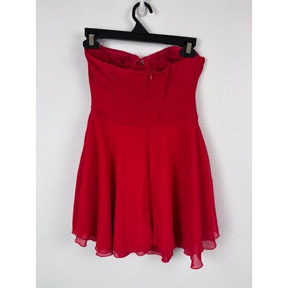 White Fox women's small red push the feeling mini dress corset strapless - Picture 4 of 8